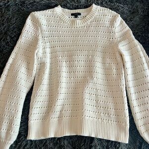 ❤️JCrew Open Knit Cream Sweater EUC
